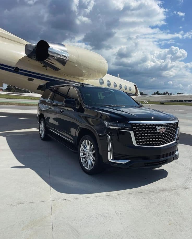 A private chauffeured car, ready for pickup